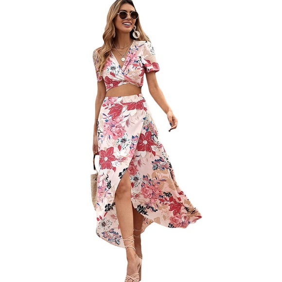 2-Piece Boho Crop Top+Skirt Set - Picture 3 of 6
